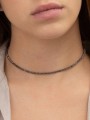 925 Silver Rhodium Plated Choker necklace
