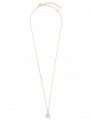 Gold Plated Pendant Necklace adorned with Clear Man made Cubic Zirconia