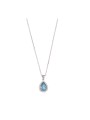925 Sterling Silver and 925 Silver Rhodium Plated Pendant Necklace styled with Man made Cubic Zirconia and Man made Swarovski Crystal