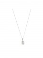 925 Sterling Silver and 925 Silver Rhodium Plated Pendant Necklace styled with Black and Clear Man made Cubic Zirconia
