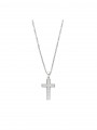925 Silver Rhodium Plated Pendant Necklace adorned with Clear Man made Cubic Zirconia