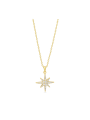 Gold Plated Pendant Necklace styled with Clear Man made Cubic Zirconia