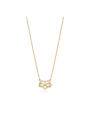 Gold Plated Pendant Necklace decorated with Clear Man made Cubic Zirconia