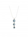 925 Sterling Silver Pendant Necklace styled with Sky Blue Man made Swarovski Crystal