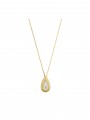 Gold Plated Pendant Necklace adorned with White Man made Mother of Pearl
