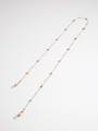 Gold Plated Glasses necklace styled with White Synthetic pearl