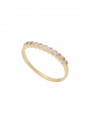 Gold Plated Delicate Ring styled with Pink Man made Cubic Zirconia