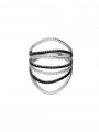 925 Silver Rhodium Plated Statement Ring adorned with Clear Man made Cubic Zirconia