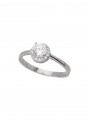 925 Sterling Silver Delicate Ring adorned with Clear Man made Cubic Zirconia