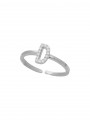 925 Silver Rhodium Plated Delicate Ring styled with Clear Man made Cubic Zirconia