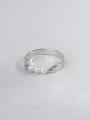 925 Silver Rhodium Plated Delicate Ring adorned with Cultured Pearl