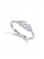 14K white gold ring set with a transparent zirconia stone