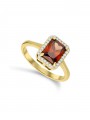 14K gold ring inlaid with a brown zirconia stone