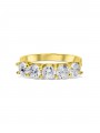 14K yellow gold ring inlaid with transparent zirconia stones