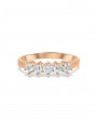 14K rose gold ring inlaid with small zirconia stones