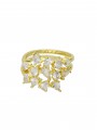 Gold Plated Delicate Ring decorated with Clear Man made Cubic Zirconia