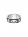 Stainless Steel Men Ring styled with Black Man made Cubic Zirconia