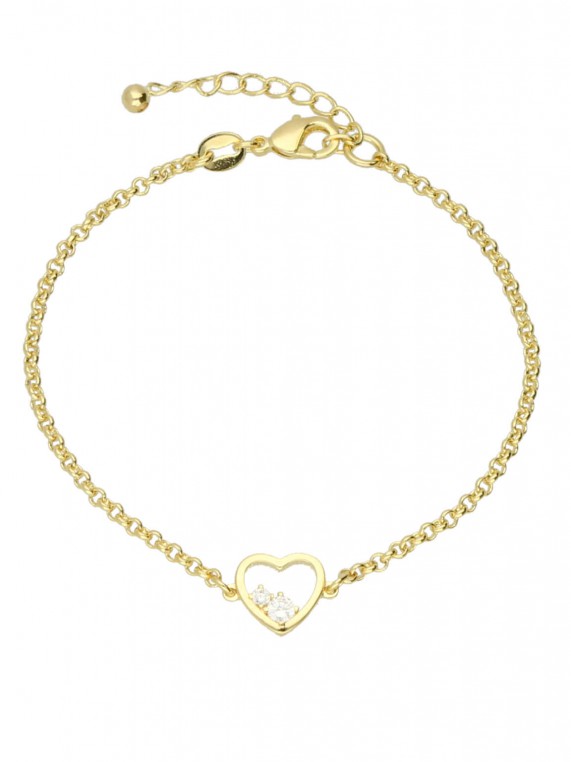 Gold Plated Delicate Bracelets styled with Clear Man made Cubic Zirconia