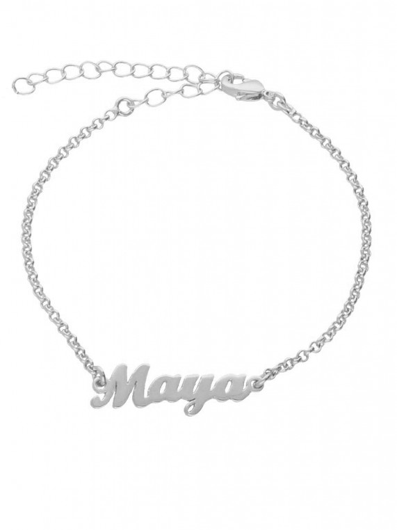 Silver Personalized Name Bracelet
