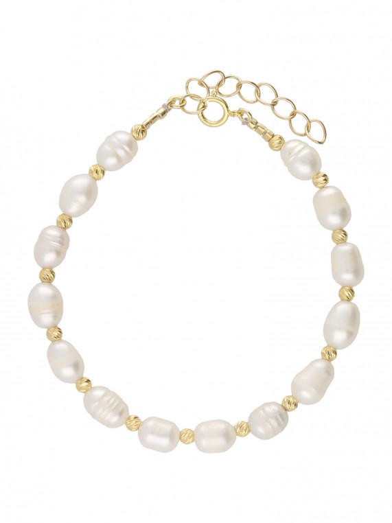 Gold Plated Delicate Bracelets decorated with Cultured Pearl