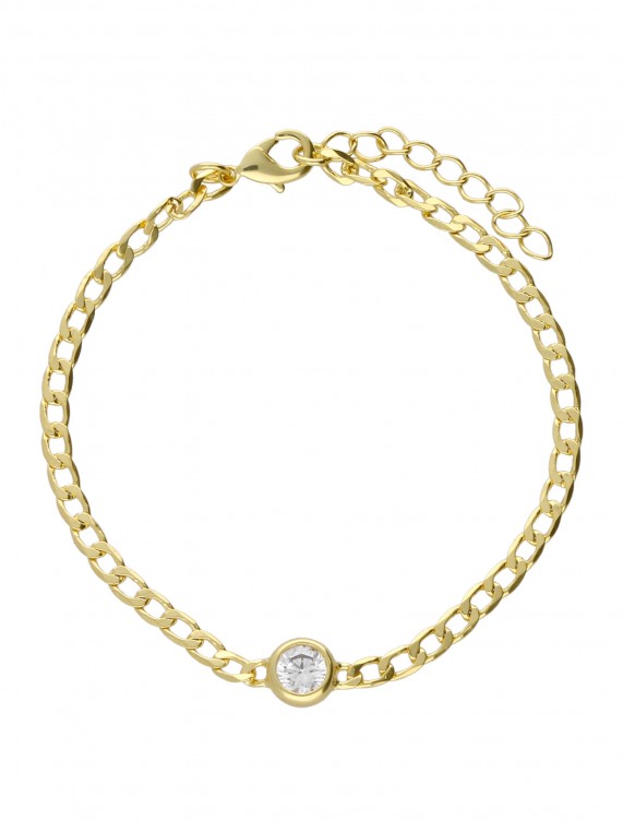 Gold Plated Festive Bracelets adorned with Clear Man made Cubic Zirconia