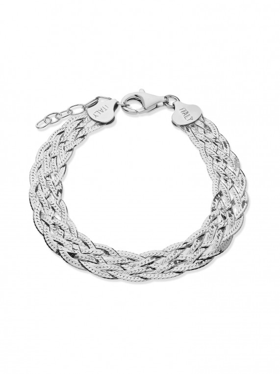 925 Silver Rhodium Plated Delicate Bracelets Braid