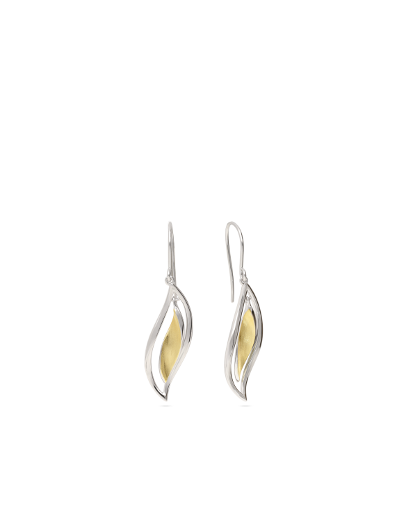 925 Sterling&Gold plated Drops Leaf