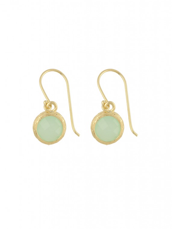 Gold Plated Drops styled with Green Crystal Glass