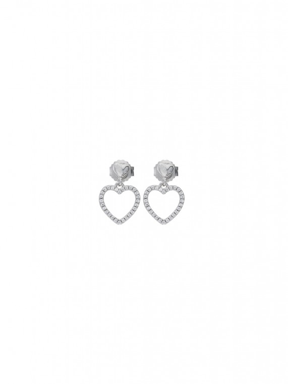 925 Silver Rhodium Plated Drops adorned with Clear Man made Cubic Zirconia