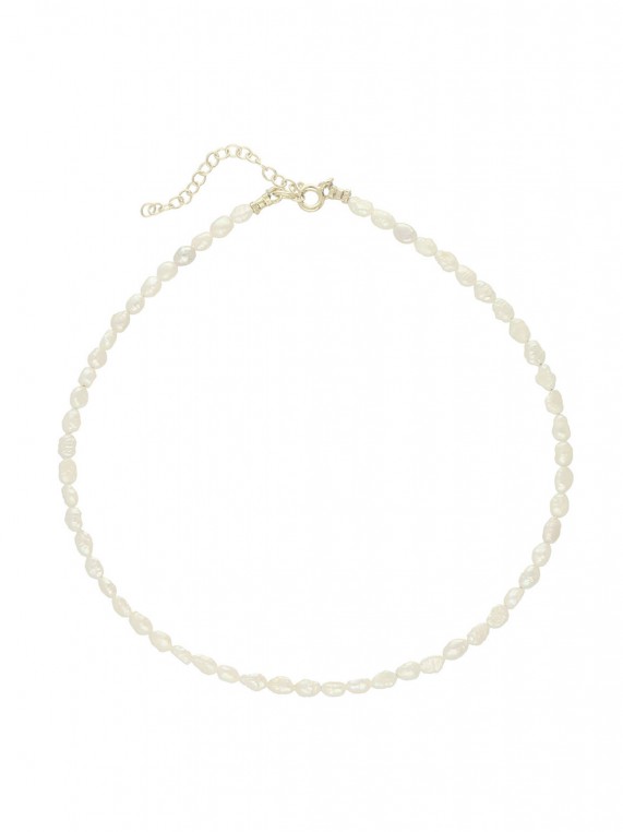 Gold Plated Choker necklace styled with Cultured Pearl
