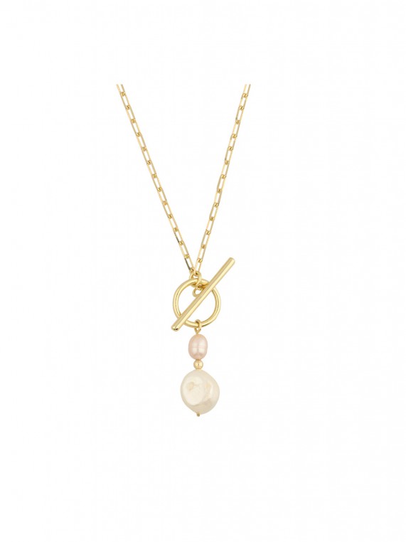 Gold Plated Delicate & Festive Necklace styled with Cultured Pearl