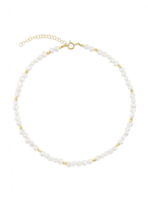 Gold Plated Choker necklace adorned with Cultured Pearl