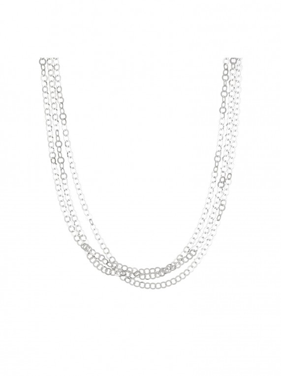 925 Silver Rhodium Plated Double necklace