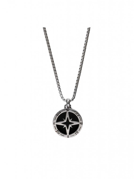Stainless Steel Men necklace Compass
